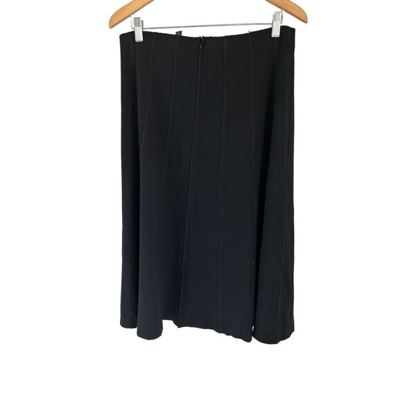 EILEEN FISHER A-Line Skirt Black Knitted Wool Viscose Blend Size Med - Picture 8 of 9